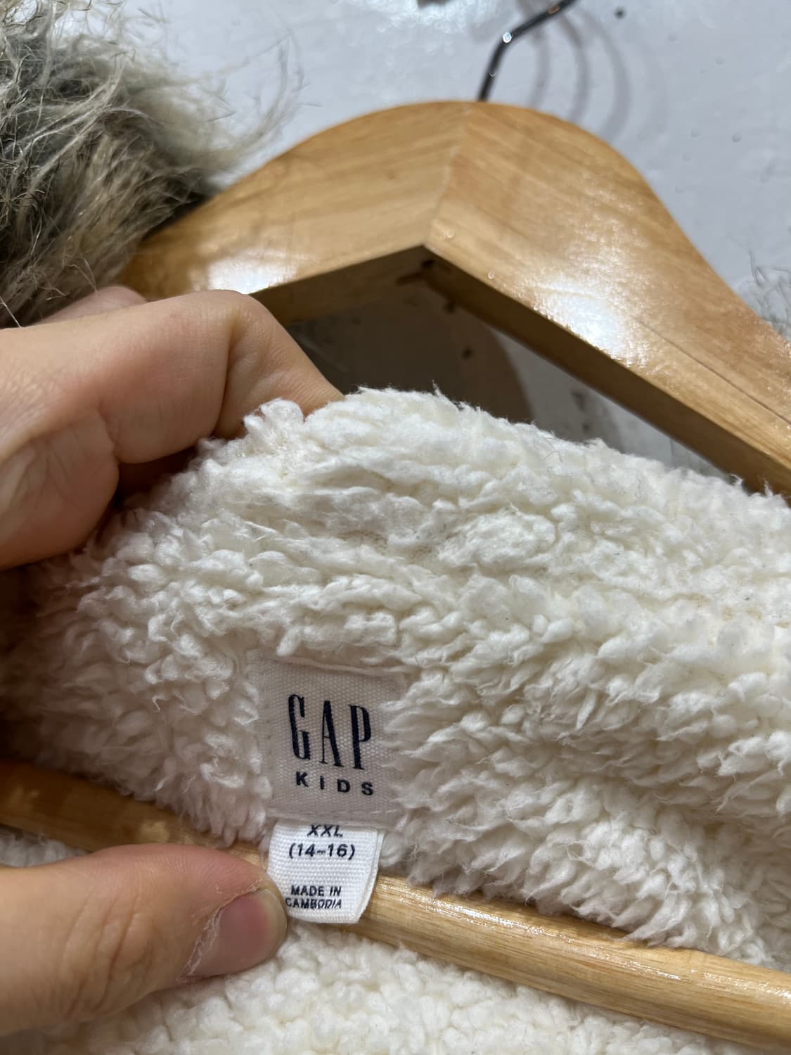 GAP 갭 y2k 퍼 이너플리스 핑크로고 후드집업  상품이미지6