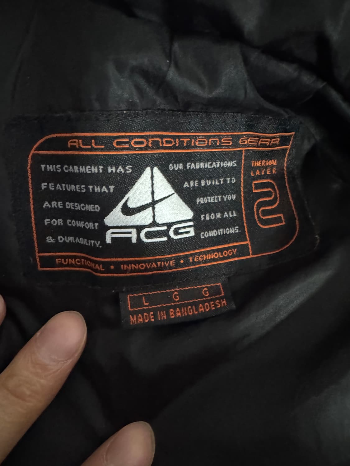 희귀!! 나이키 올드스쿨 ACG 블랙 패딩 조끼 XL 상품이미지5