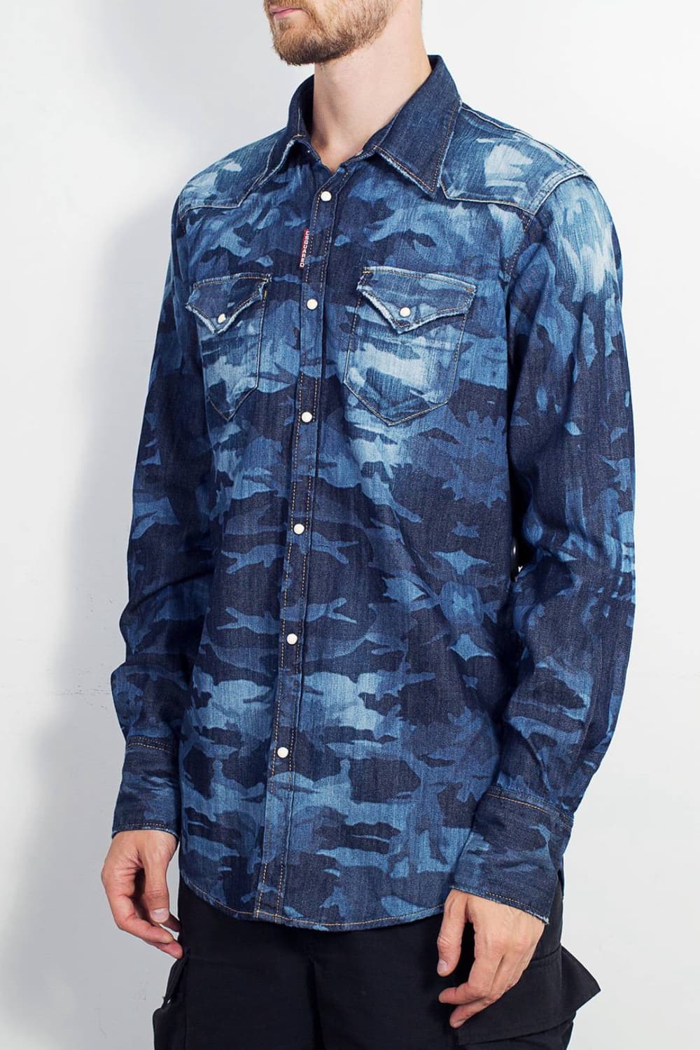 DSQUARED2 디스퀘어드 카모플라쥬 웨스턴 셔츠(데님-코튼) 상품이미지1