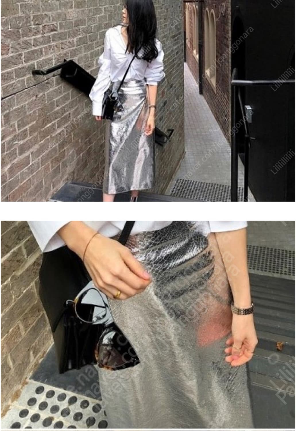 드래곤블루스 실버 뱀피 미디 스커트 xs 상품이미지2