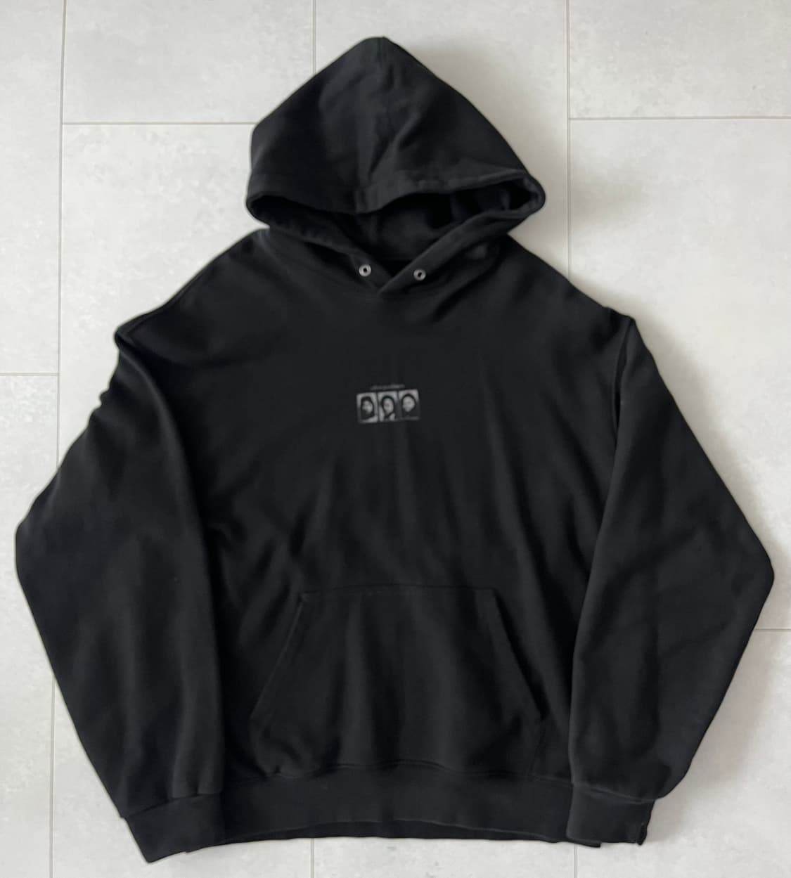 [2] 폴리테루 루즈드 스웻 후디 후드티 블리치드 블랙 상품이미지2