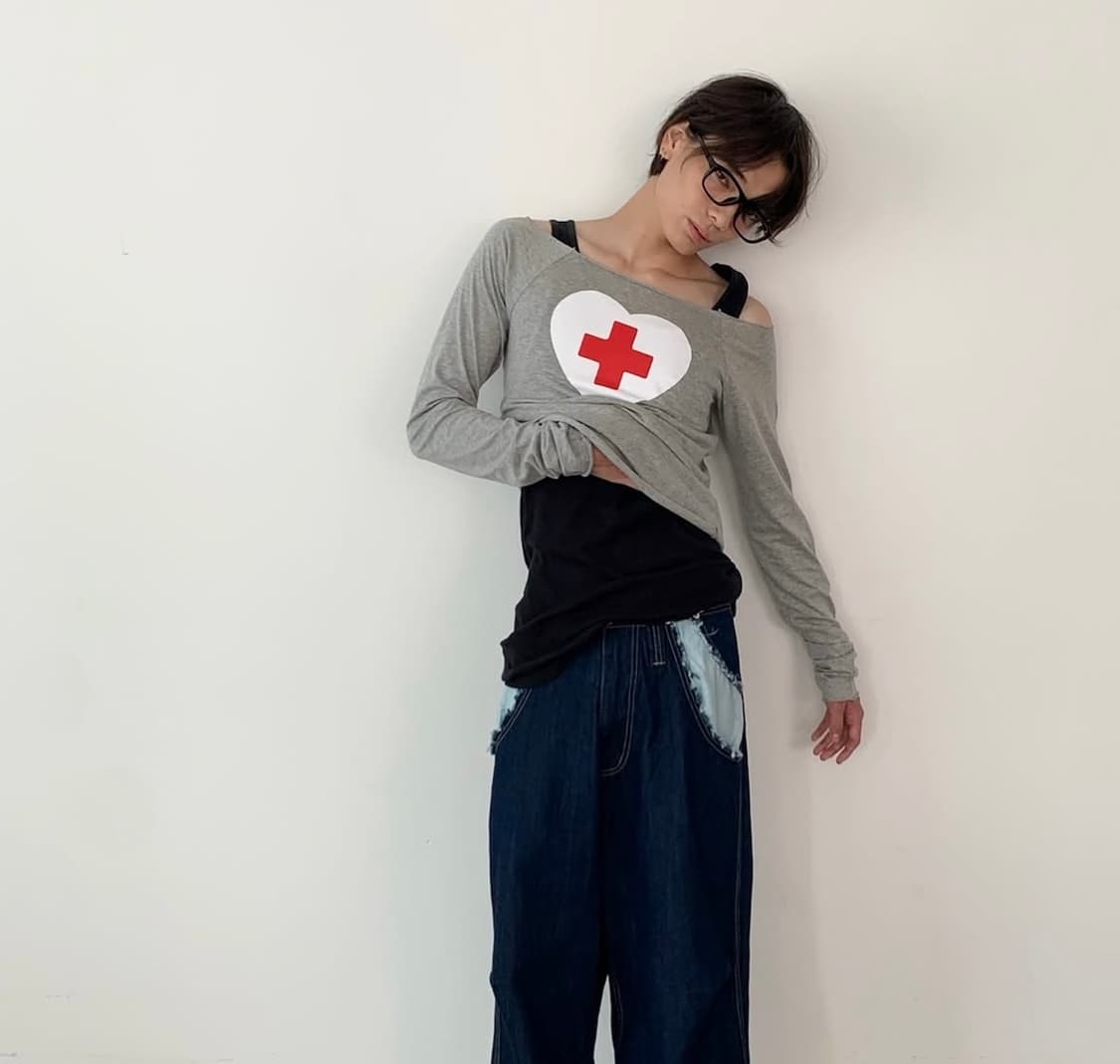 샵페어리 컷오프 티셔츠(gray) 상품이미지2