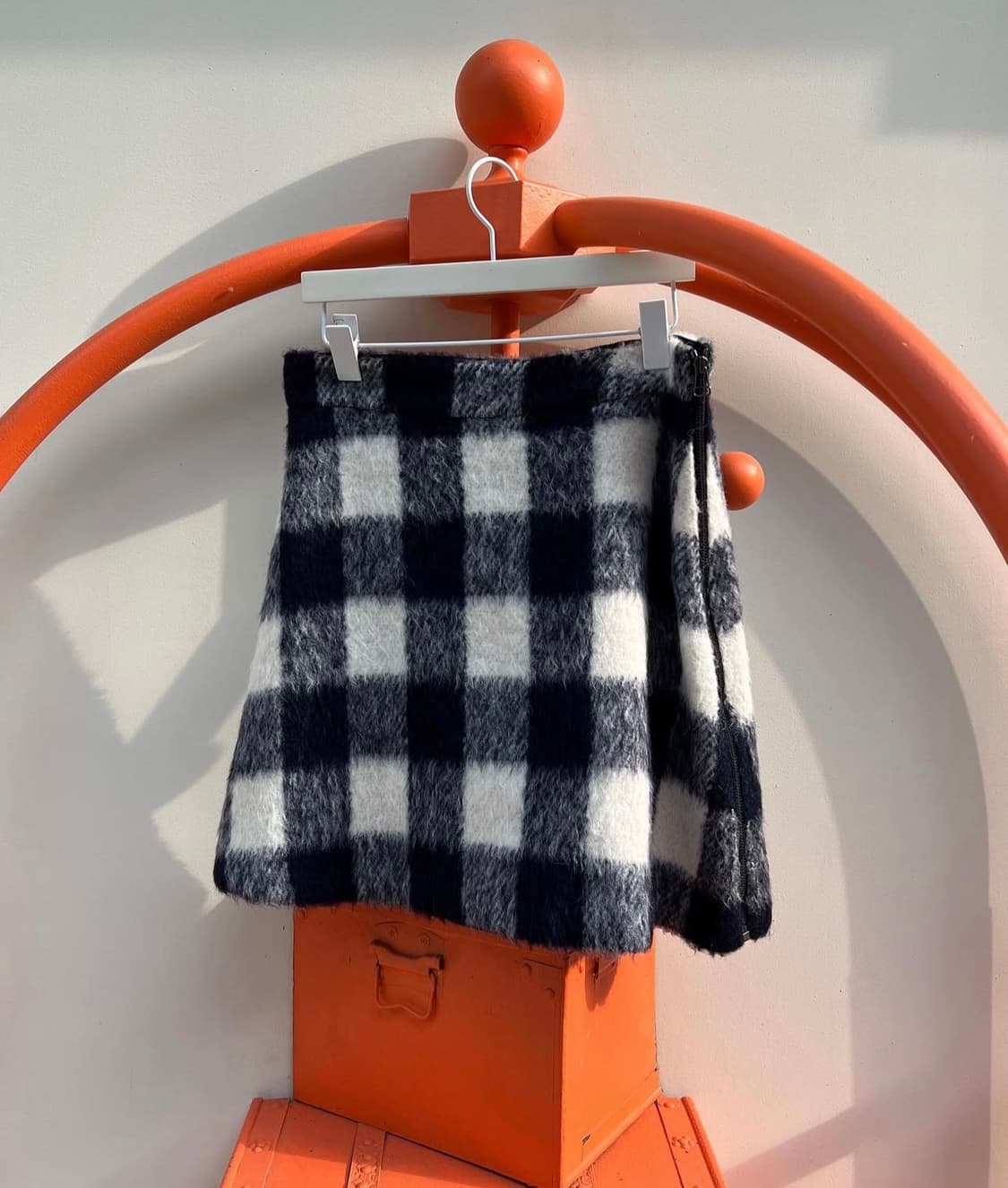 텍있는 새상품 sea체크 울스커트6(55사이즈) 상품이미지1