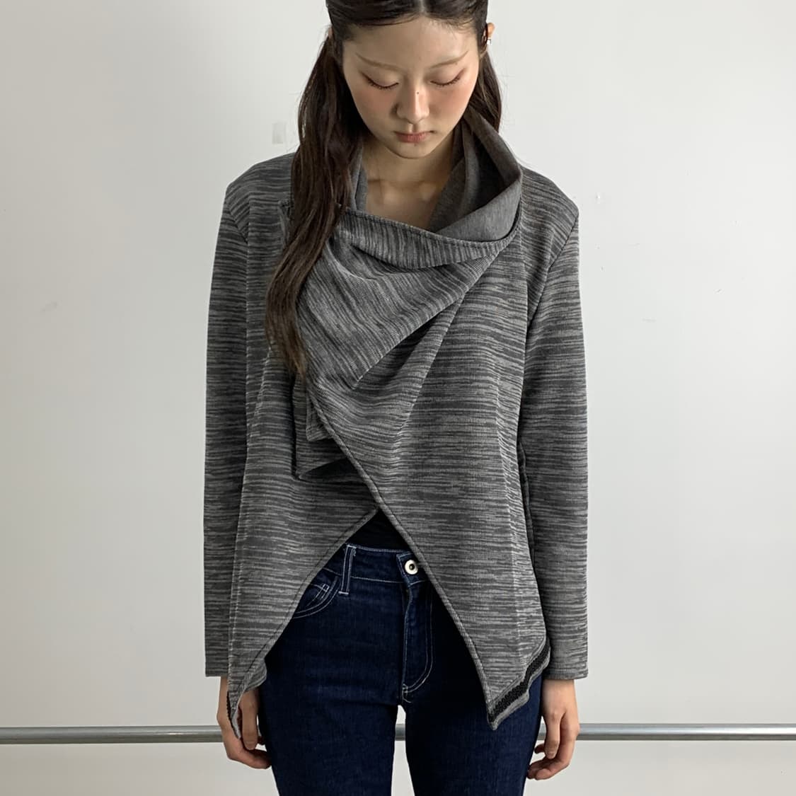 토네이도 마트 드레이프넥 후드 가디건 상품이미지3