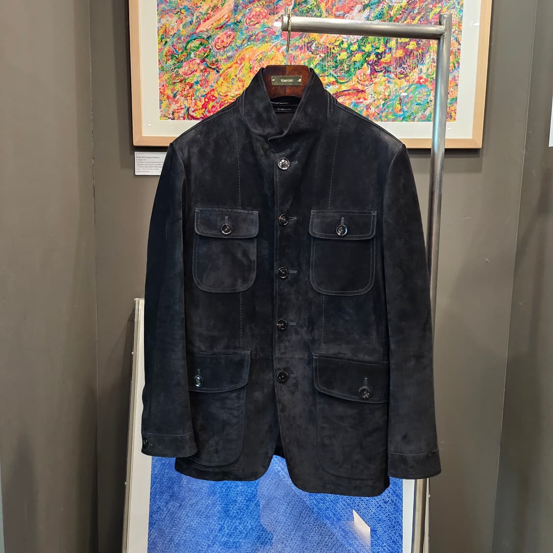 톰포드 캐시미어 스웨이드 블랙  해링턴 자켓 상품이미지2