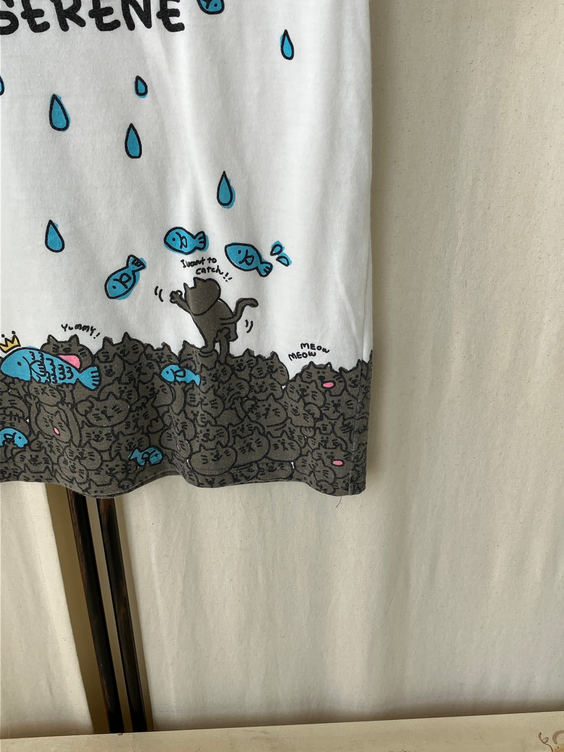 quirky cat printing half t-shirt 상품이미지8