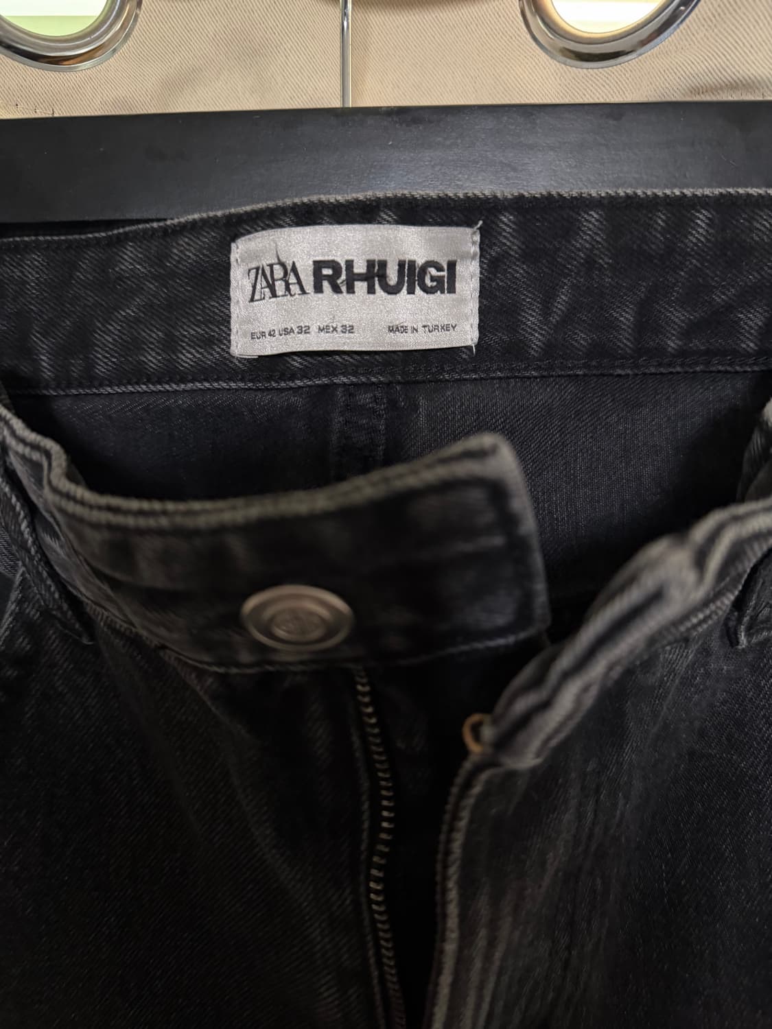 자라 x 루이지 와이드 핏 진 블랙 상품이미지5