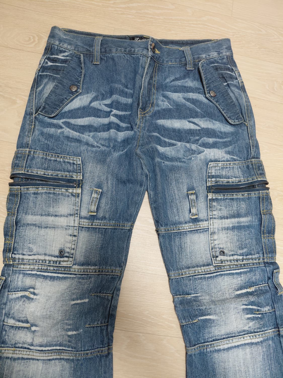 카고 데님 스트릿 멀티포켓 디테일 팬츠 상품이미지2