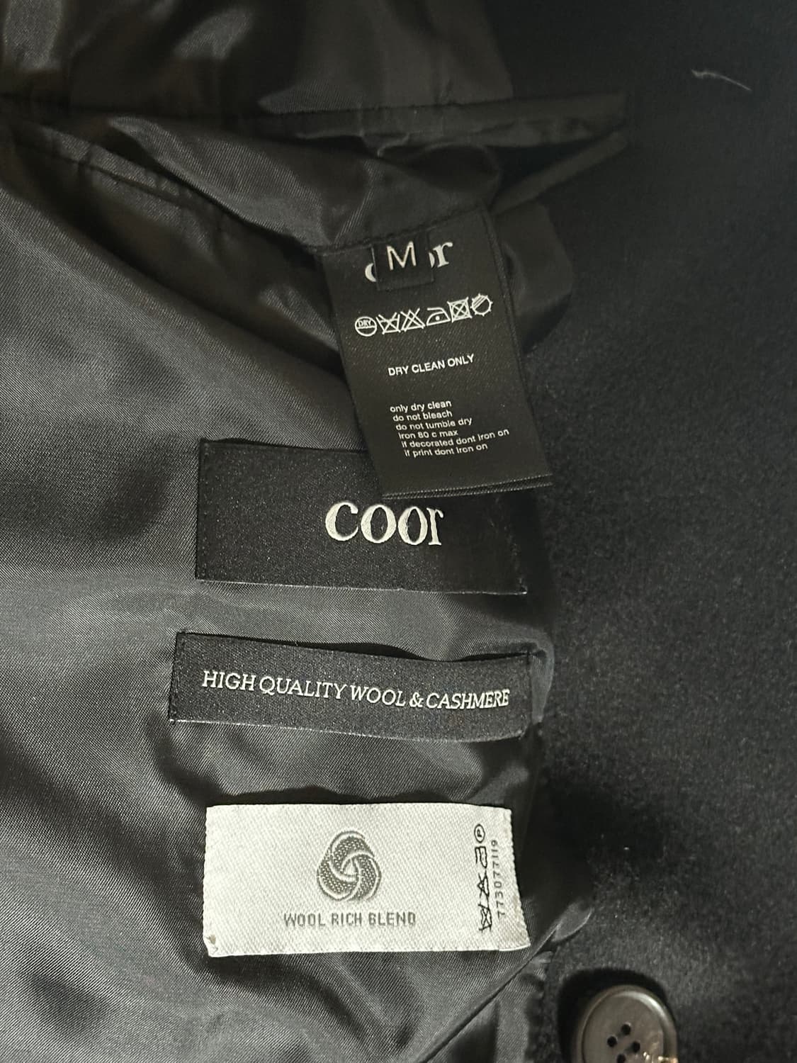 쿠어 MTR 캐시미어 더블코트 블랙 상품이미지3