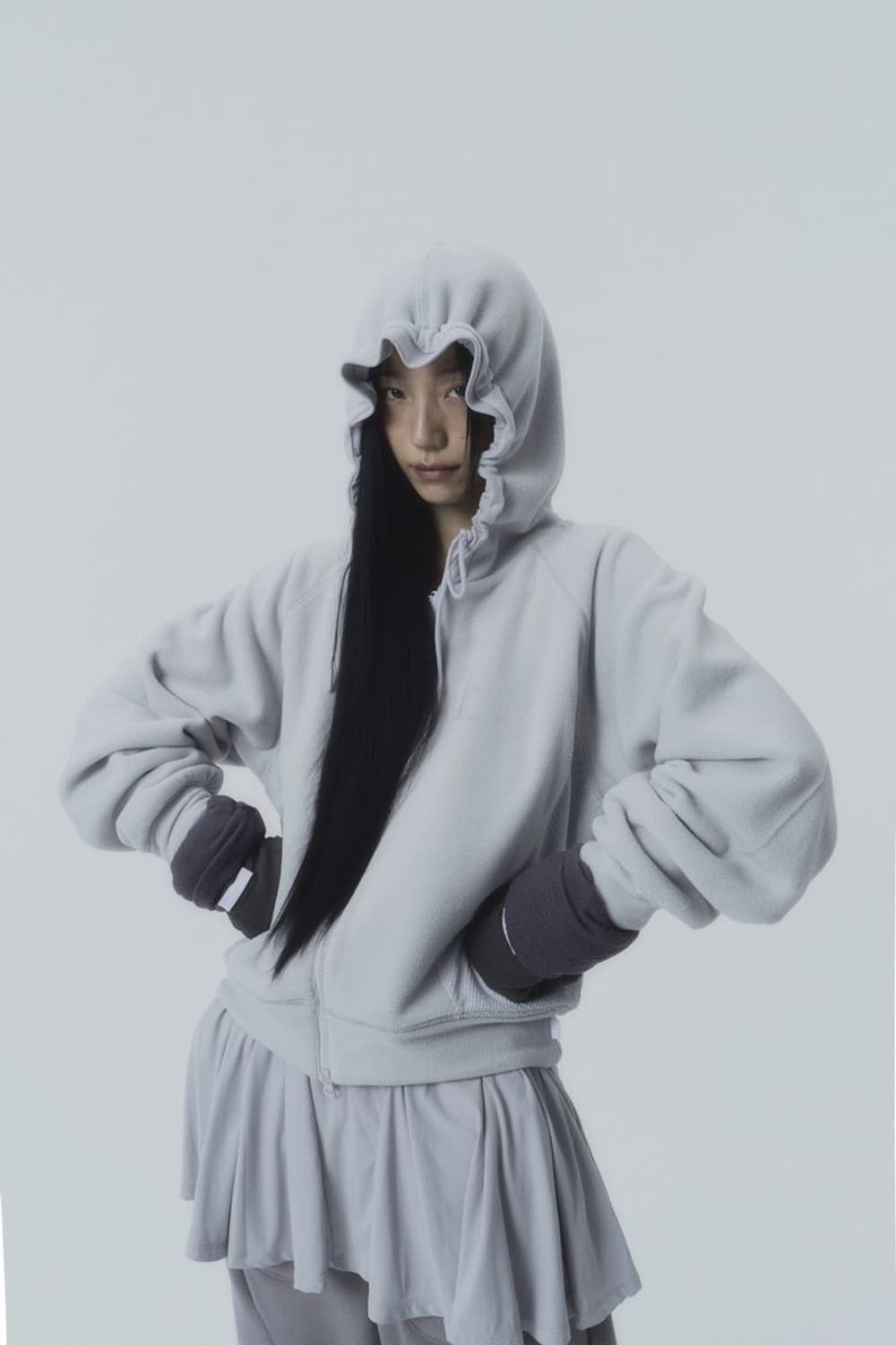 오호스 리버시블 후드집업  i:e Gel Hoodie Light Grey 상품이미지3