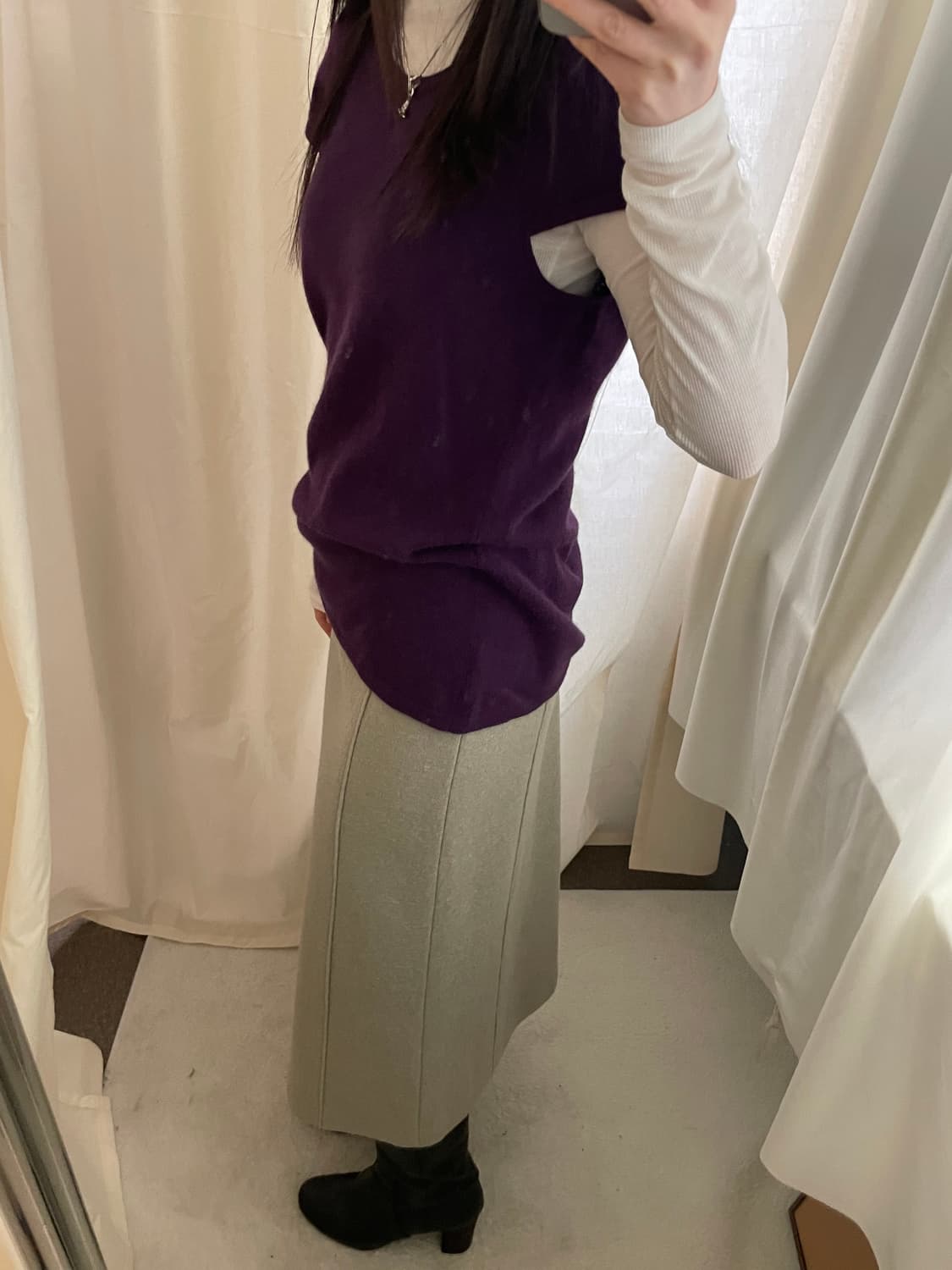 vintage cashmere 100 cap sleeve knit 상품이미지5