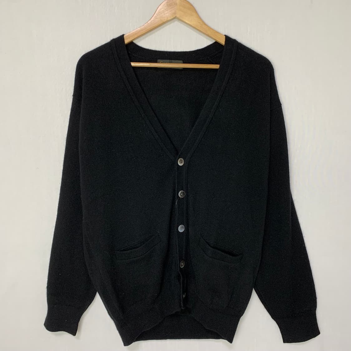 빈티지 캐시미어 100% 블랙 브이넥 니트 가디건 상품이미지3