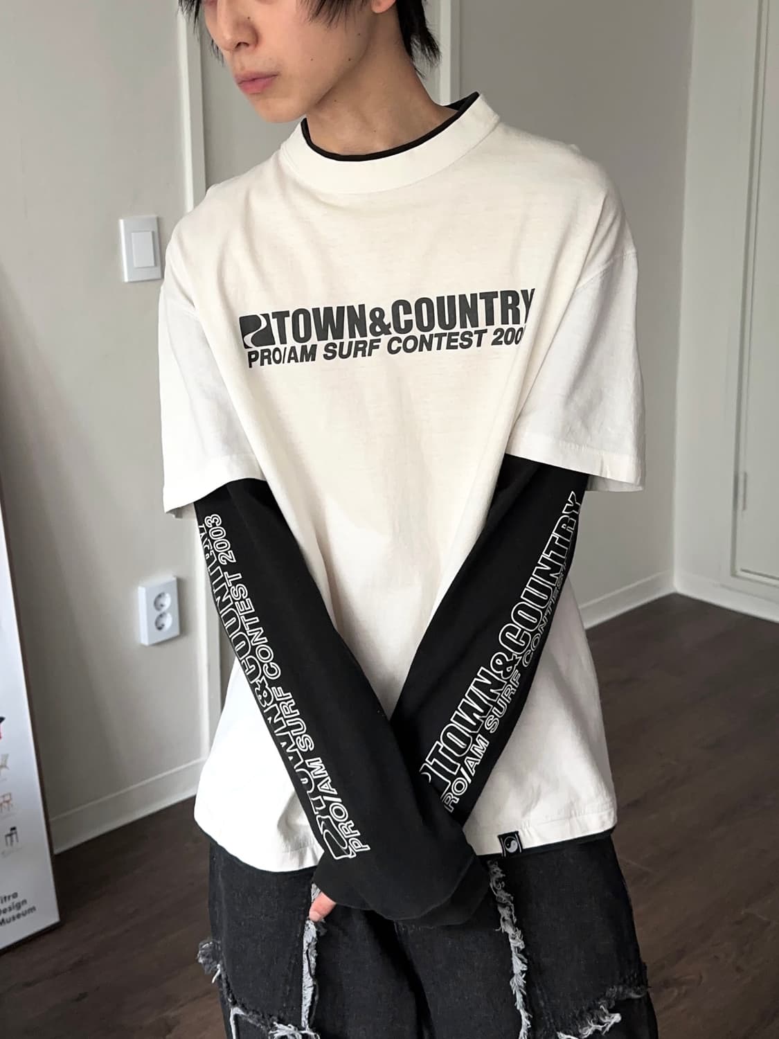 T&C Surf Club 스펠 아웃 레이어드 티셔츠 상품이미지5