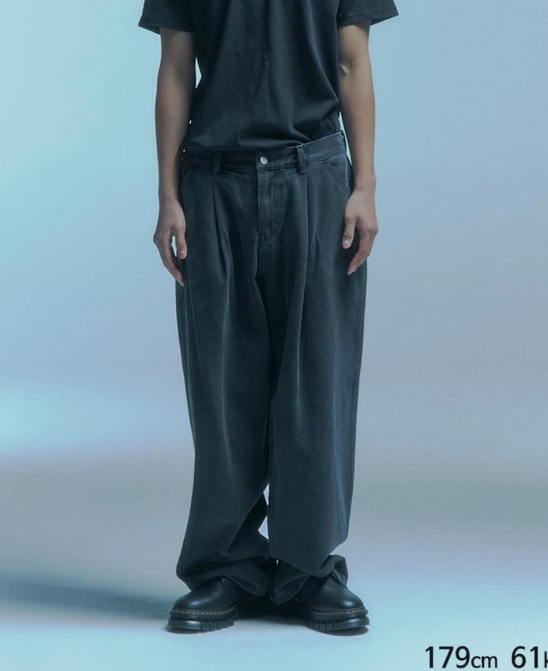 나이스고스트클럽 원 턱 워시드 데님 팬츠 상품이미지1