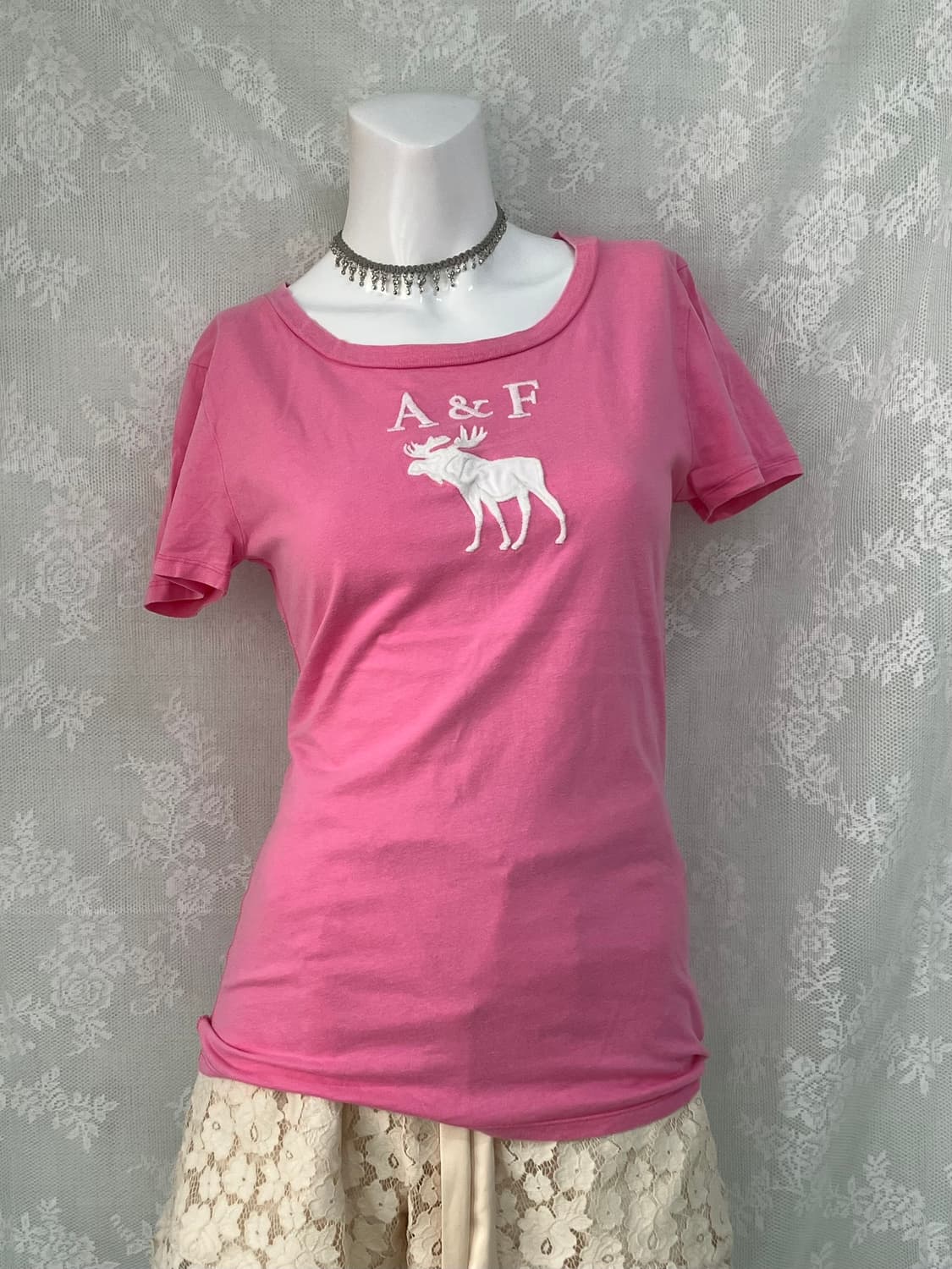 빈티지 아베크롬비 베이비 핑크 반팔 1054 y2k 스트릿 갸루 펑키 일 상품이미지1