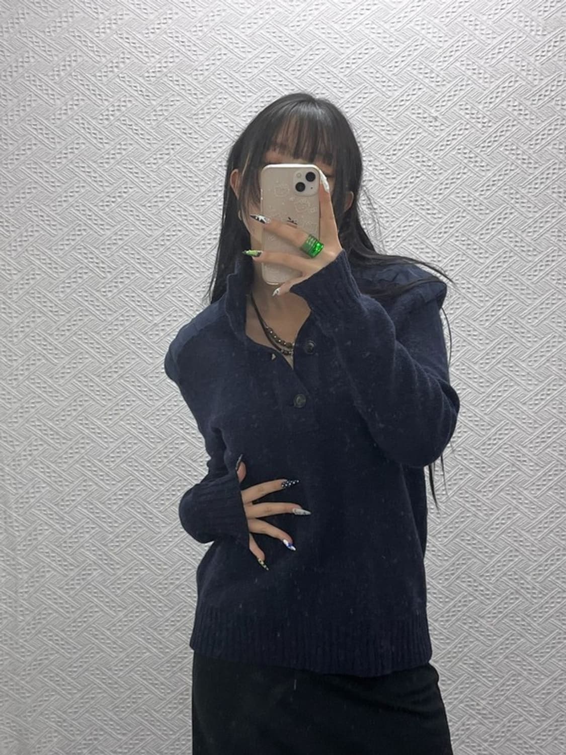 폴로 랄프로렌 모던캐주얼 반버튼 어깨패치 니트 M C08671 상품이미지2