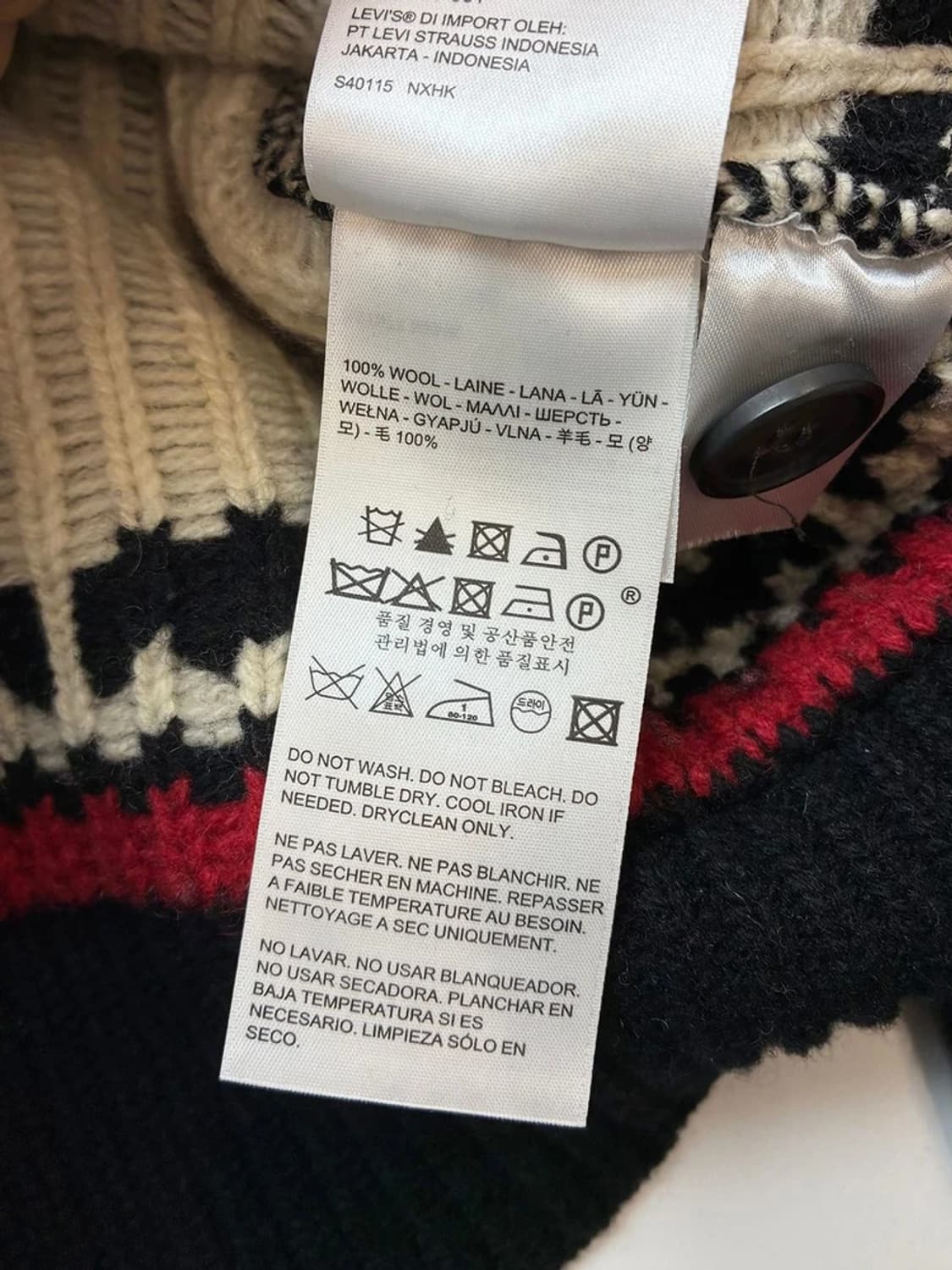 리바이스 00s 양모 코위찬 헤비 레터맨 니트 가디건 PN5308 상품이미지9