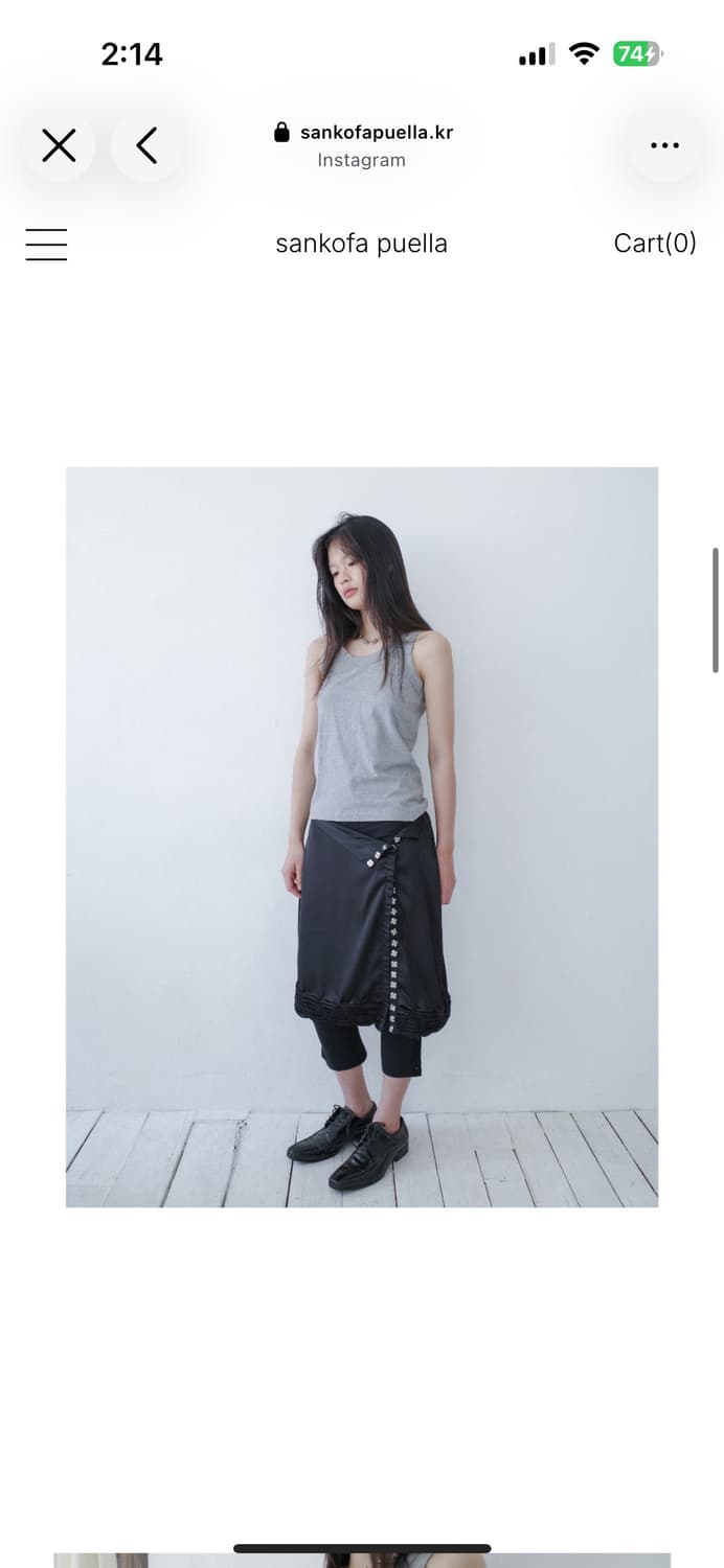산코파퓨엘라 Silky rue wrap skirt (Black) 상품이미지2