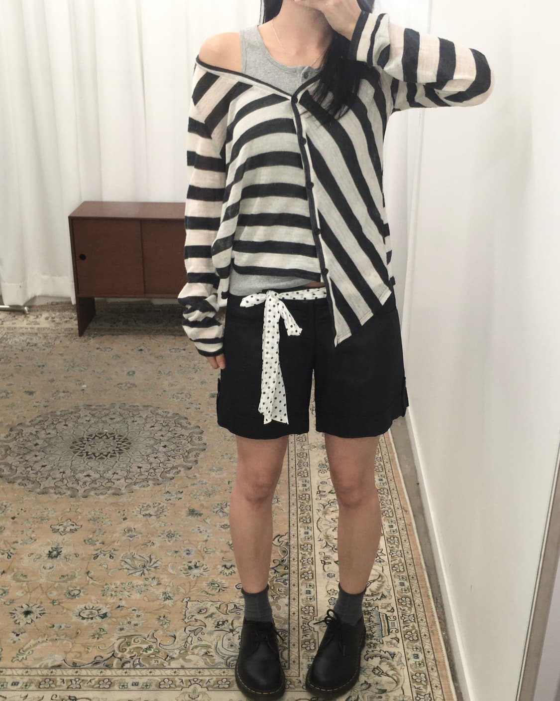 시스루 단가라 언발 가디건 상품이미지5