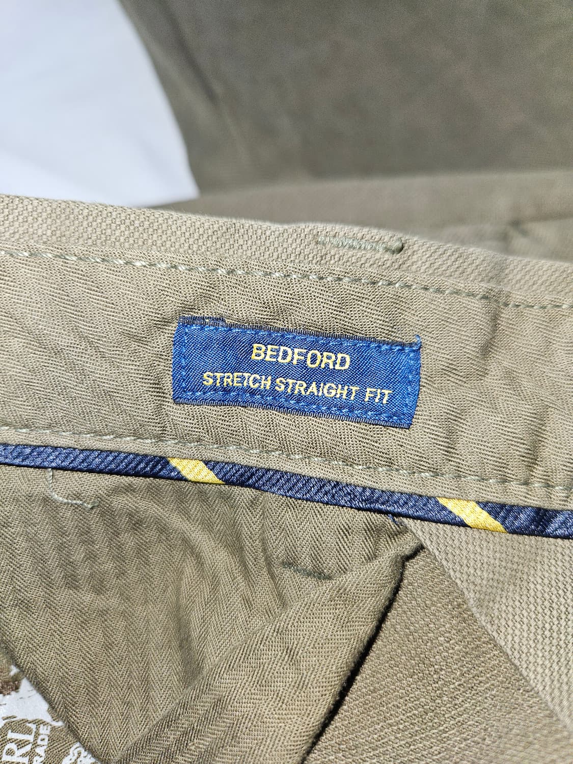 폴로 랄프로렌 신형 치노팬츠 슬랙스 패치 QR코드 정품 36x34 올리브 상품이미지3