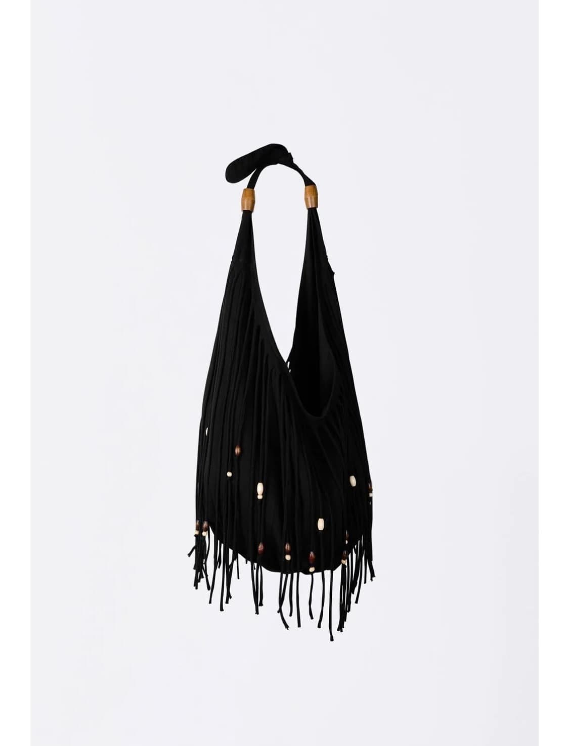 스컬프터 Shaggy Fringe Market Bag Black 상품이미지2