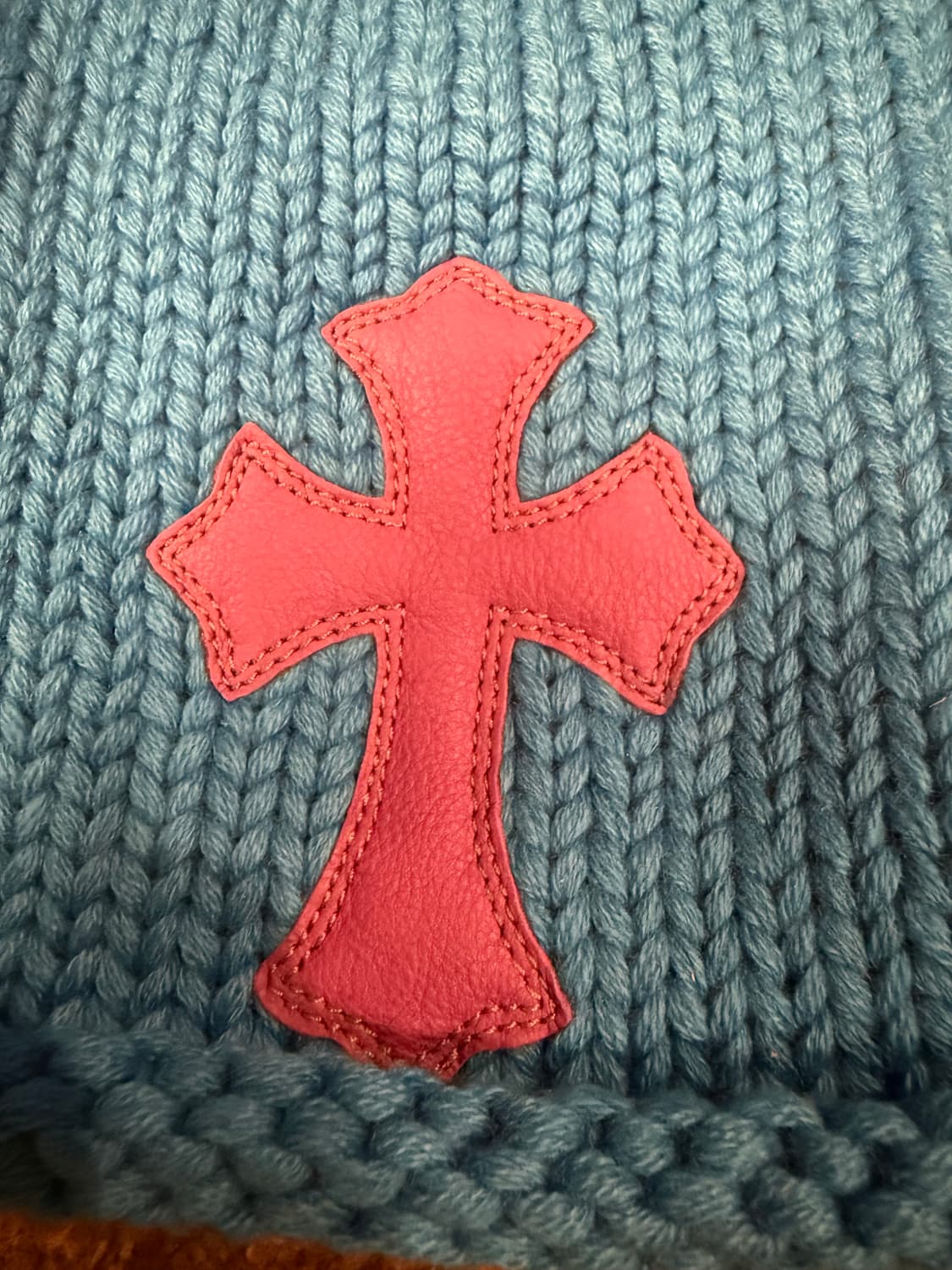 (새상품) 크롬하츠 캐시미어 퍼플 세메터리 크로스패치 비니 상품이미지3