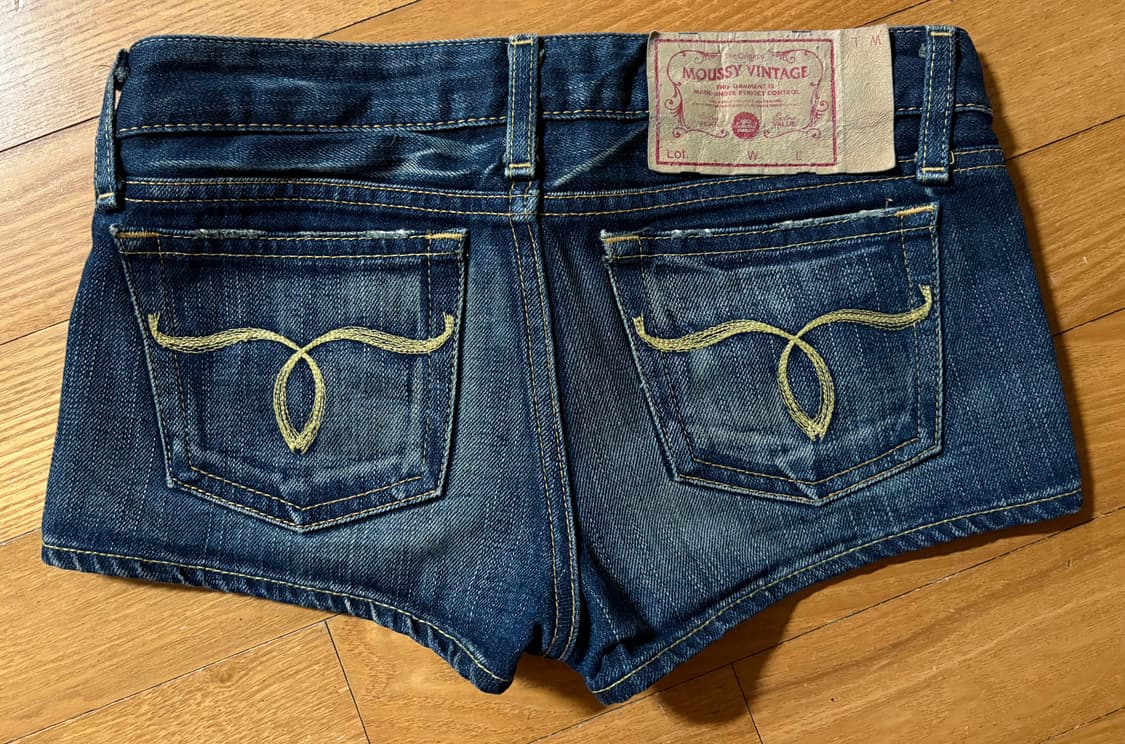 마우지 숏팬츠 데님 반바지 갸루 빈티지 y2k 핫팬츠 상품이미지2