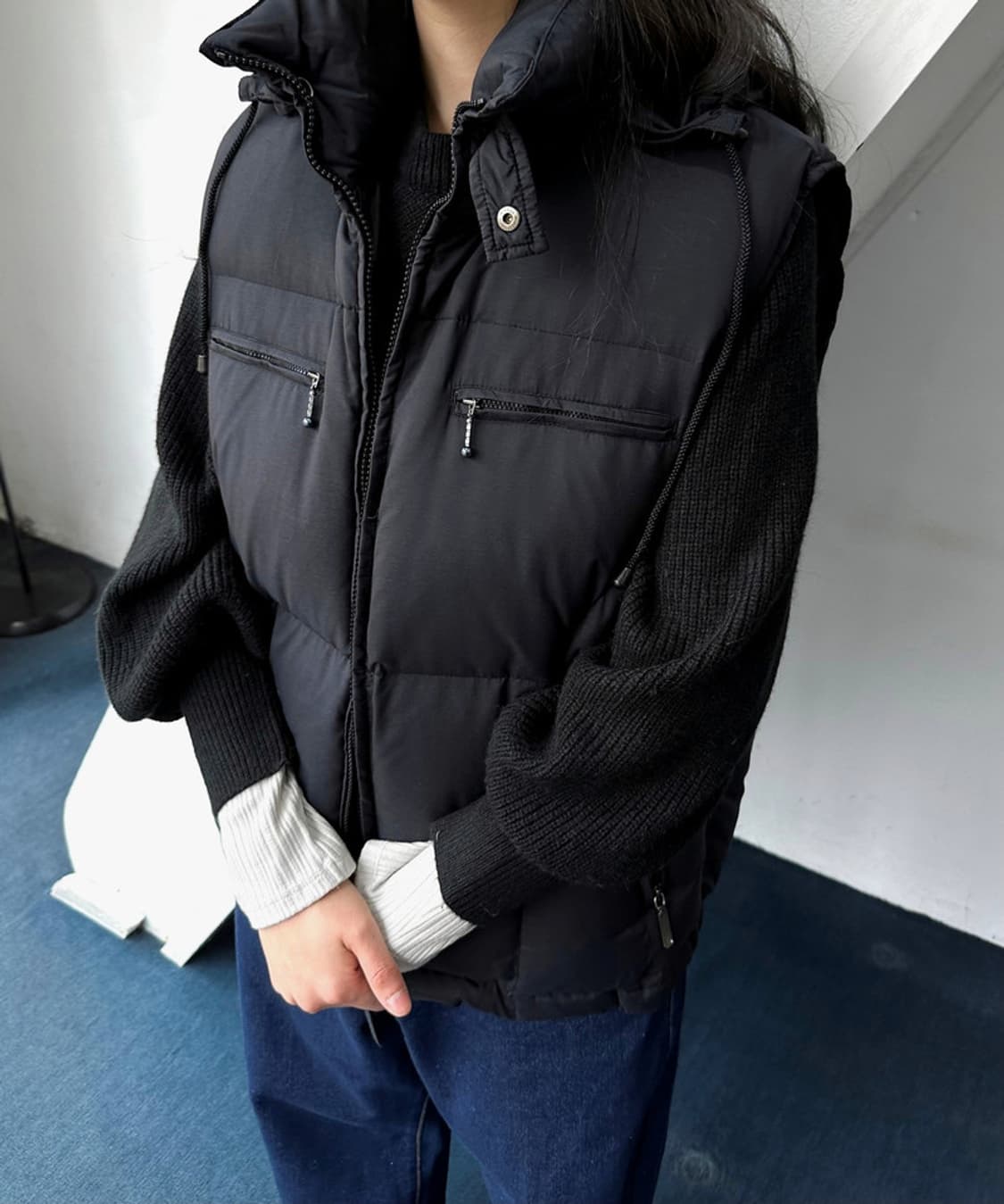 Washed nylon duck down vest 상품이미지8