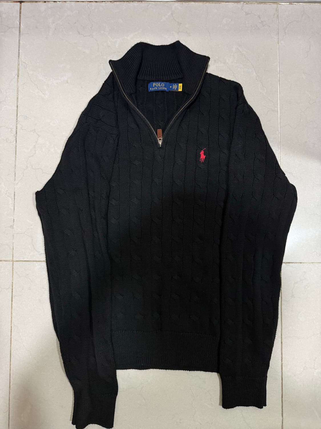 [당일출고,M사이즈] 폴로 케이블 반집업 니트 상품이미지1