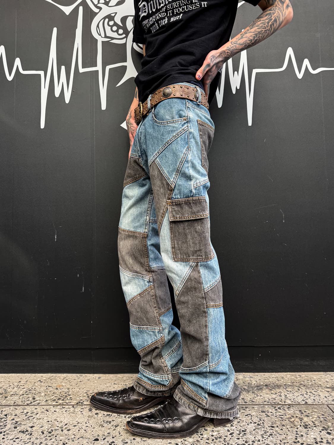 BERNINGS-SHO - Patchwork Contrast Denim  상품이미지9