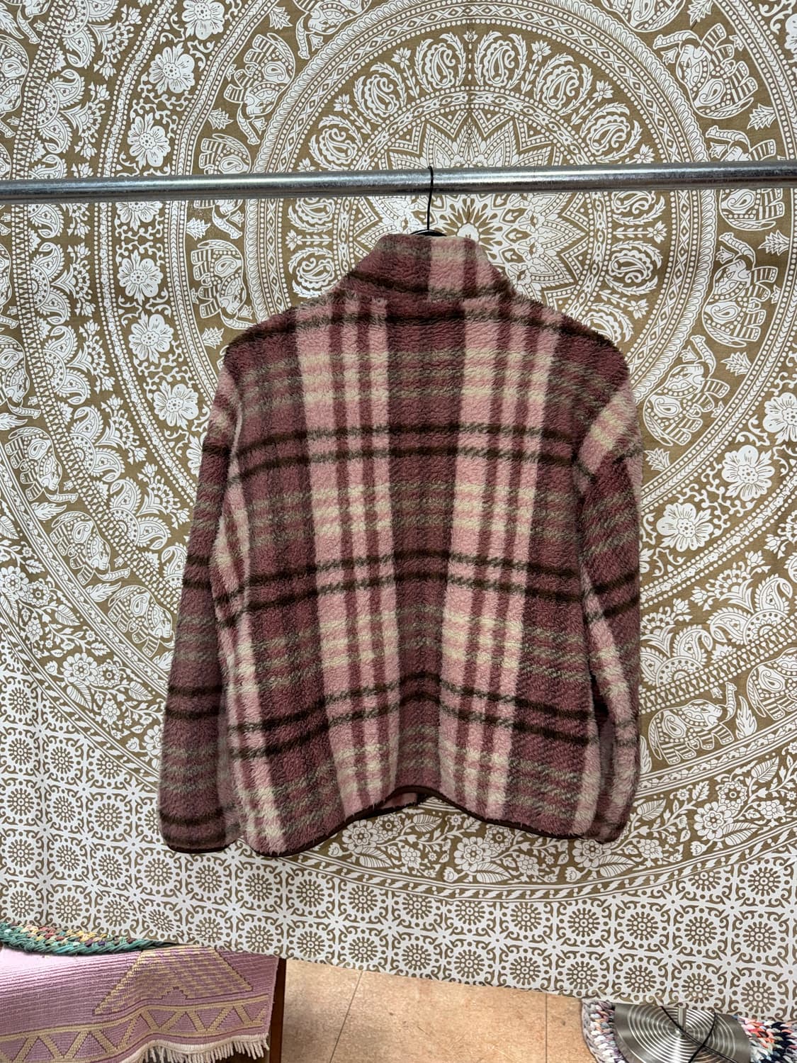 빈티지 체크 양털 후리스 자켓 상품이미지5