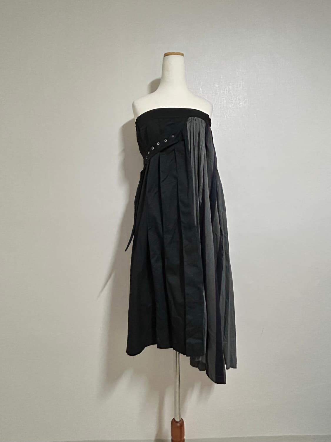 오즈온깔 kOhAKU 배색 레이어드 벨트 롱스커트 상품이미지2