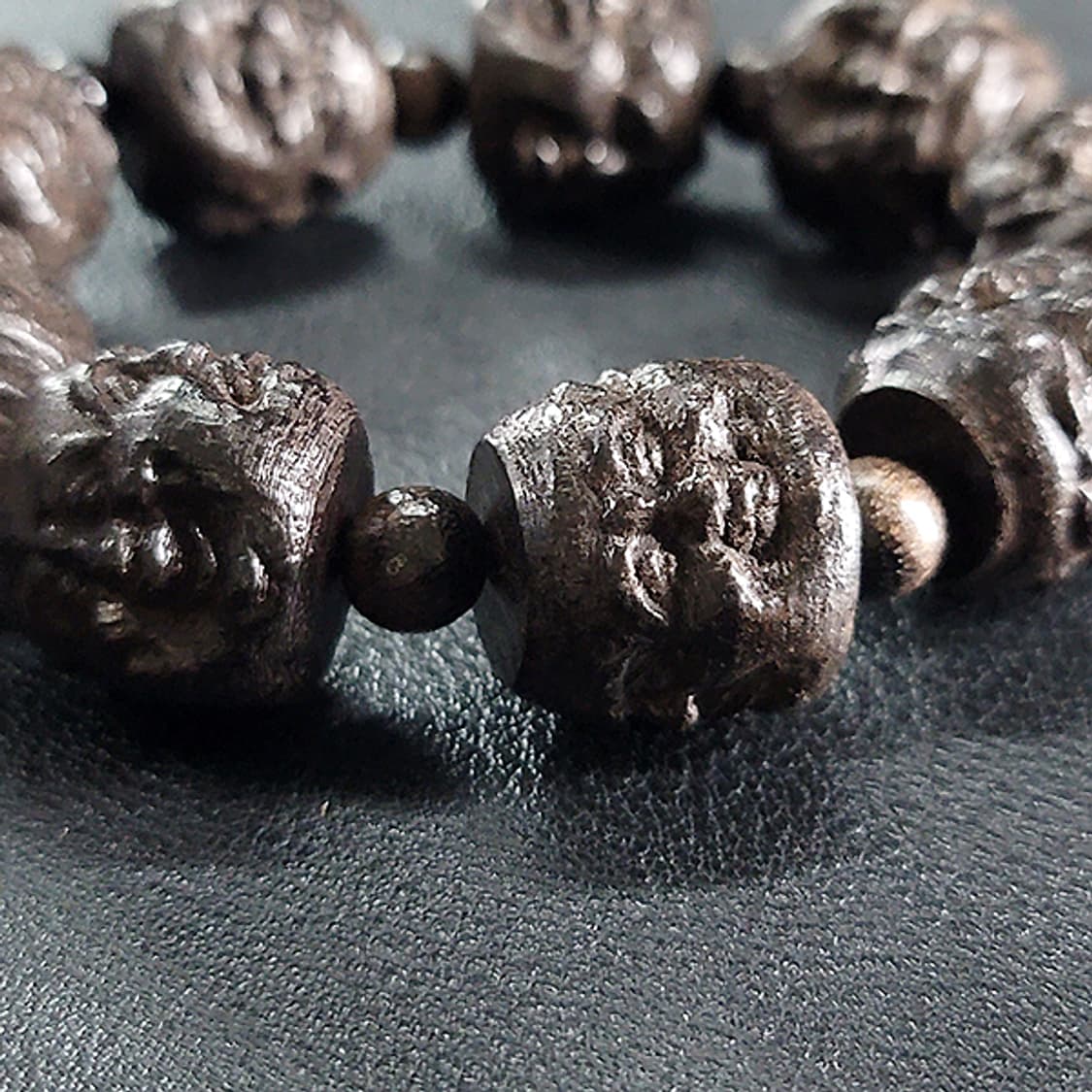 희로애락 백단향 20mm 남자 소품 부처님 얼굴 불교 염주 팔찌 상품이미지3