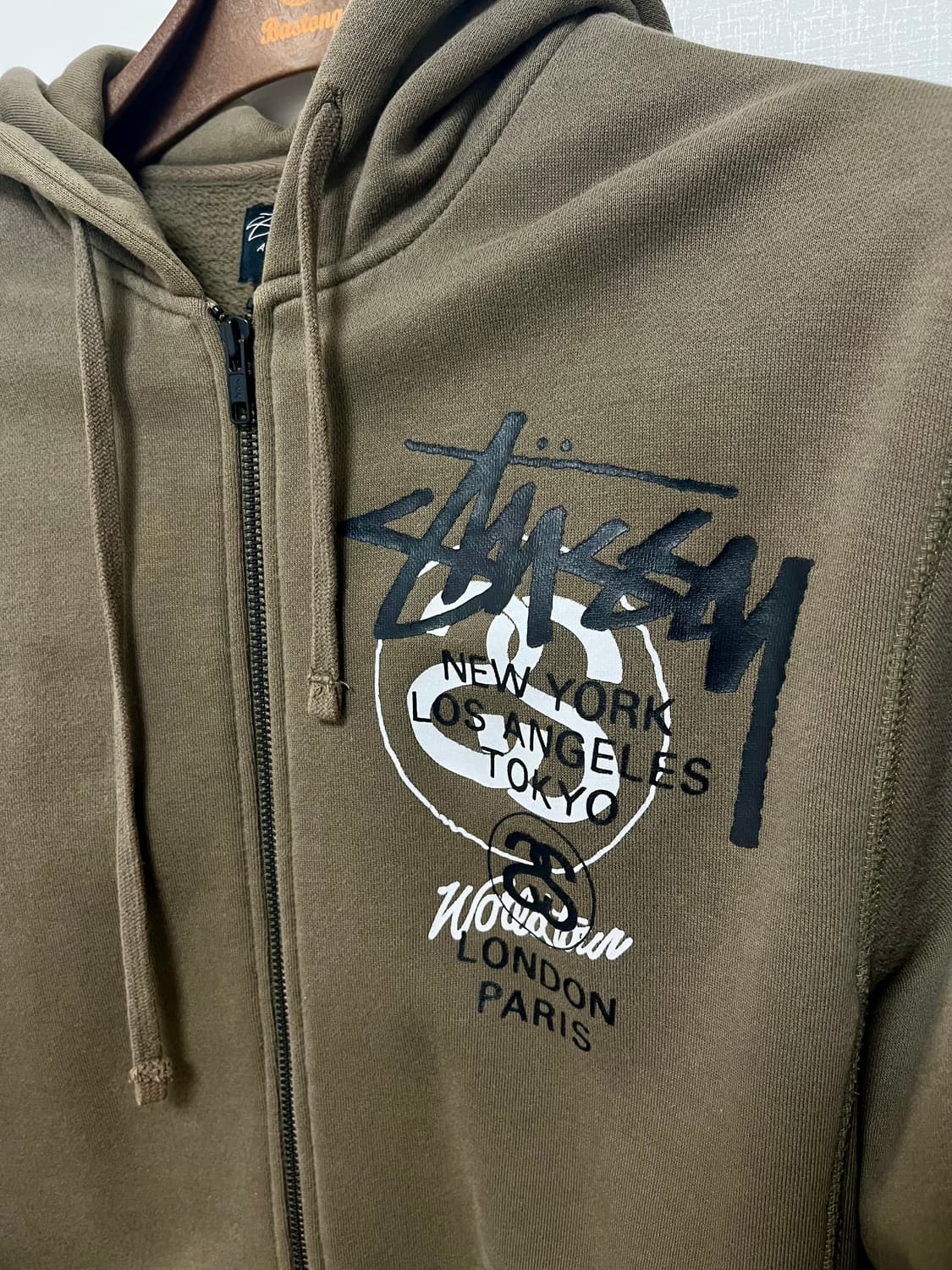 빈티지 스투시 월드투어 카모 체크 후드 상품이미지2