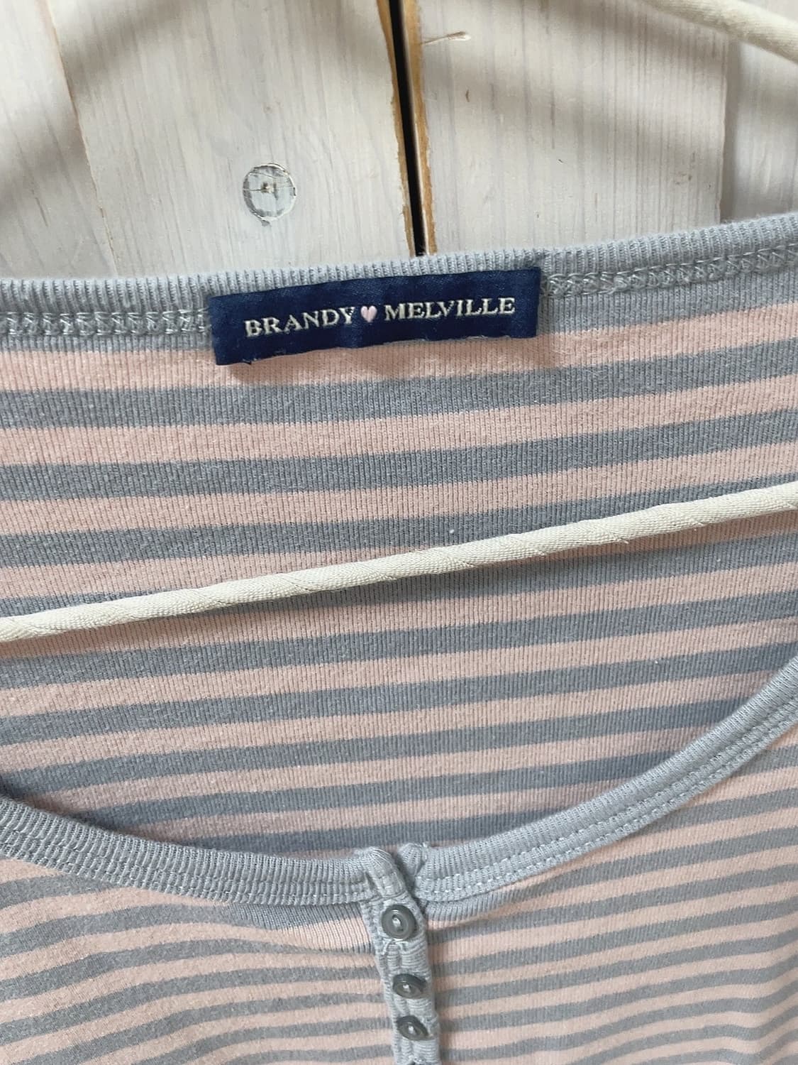 브랜디멜빌 핑크 그레이 스트라이프 긴팔 젤리 티셔츠 상품이미지2