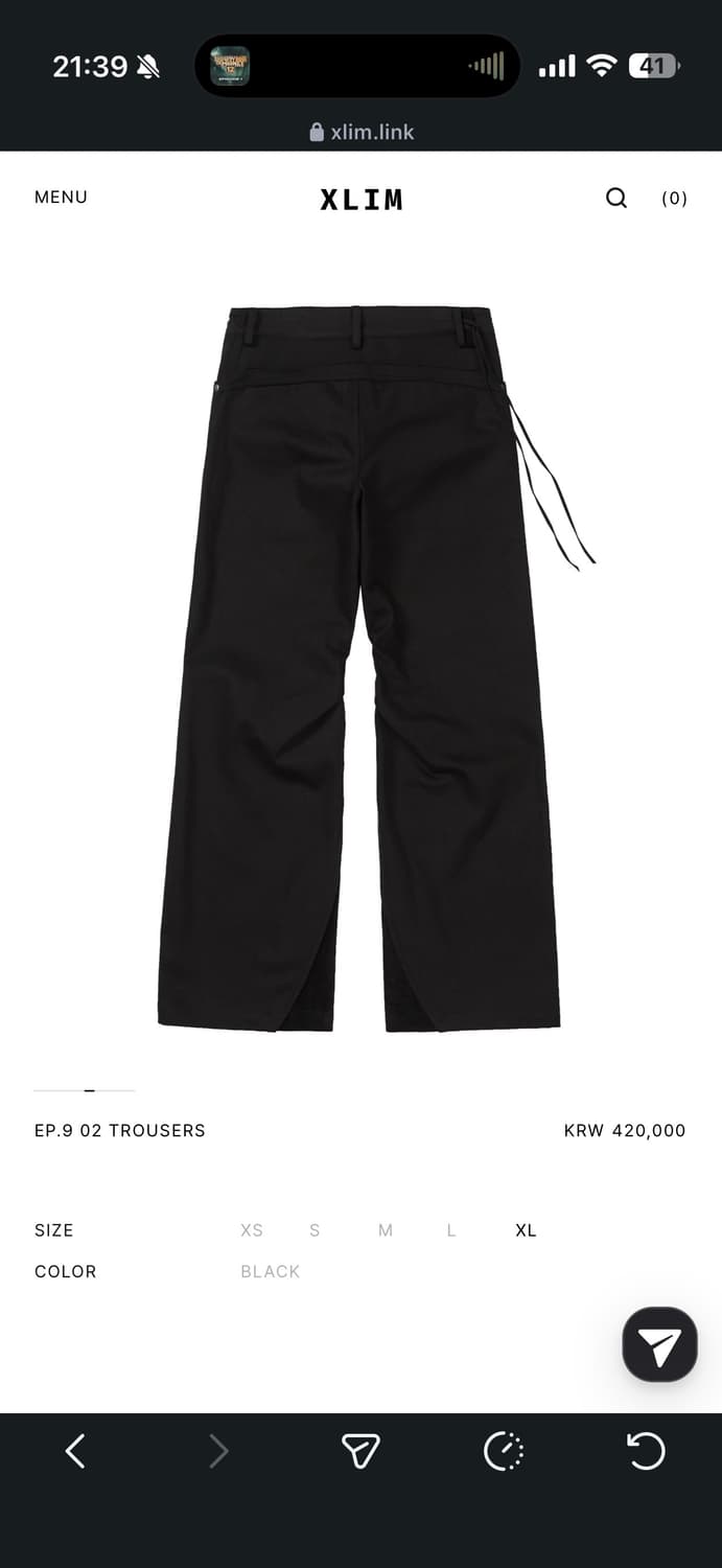 M) Xlim 엑슬림 EP.9 02 TROUSERS 블랙 팬츠 상품이미지2