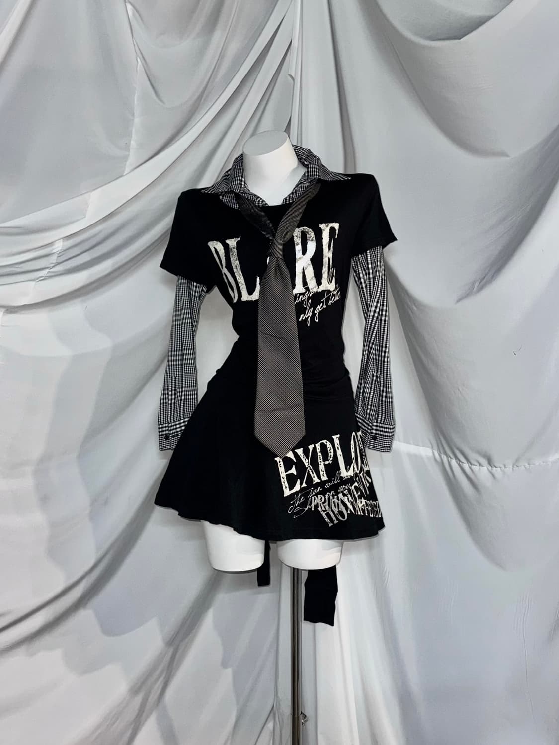 디그딥 무채색 데일리 펑크 공겜여주깔 코디세트  상품이미지3