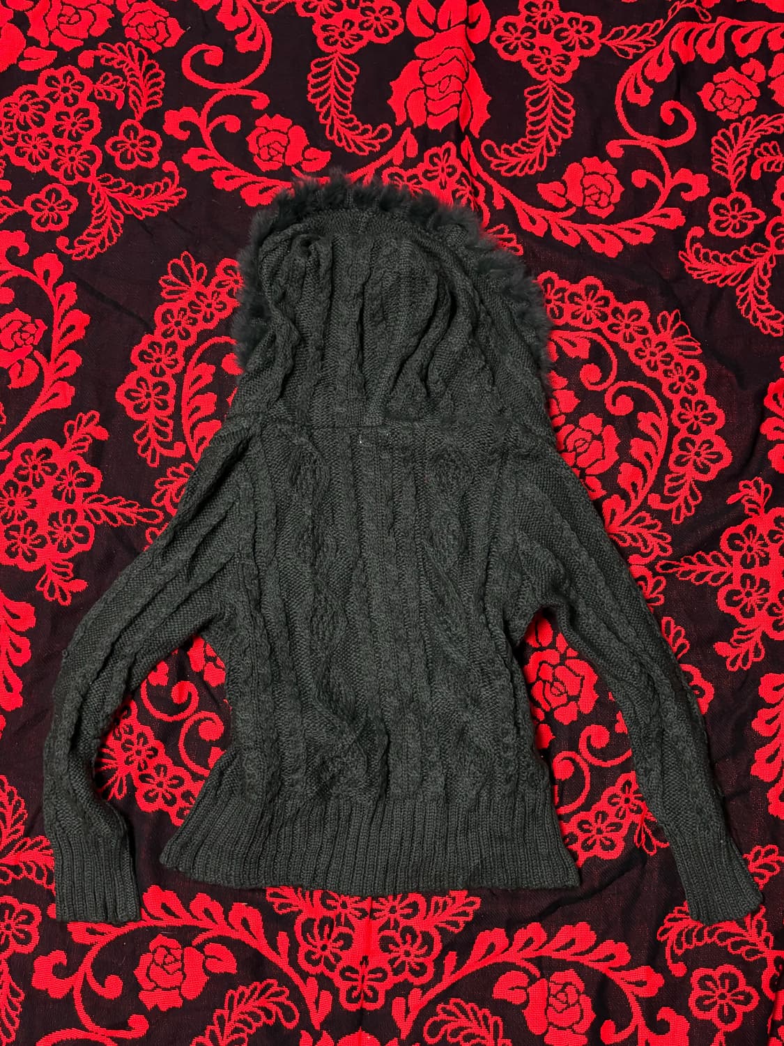 Fairy grunge fur hood knit 상품이미지3