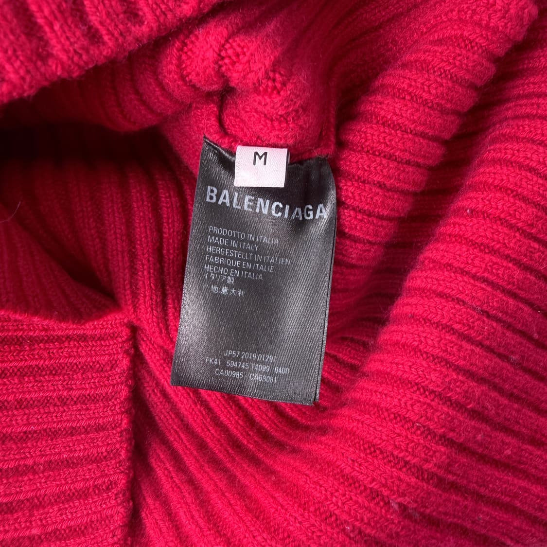 발렌시아가 버건디컬러 반목폴라 니트 상품이미지5