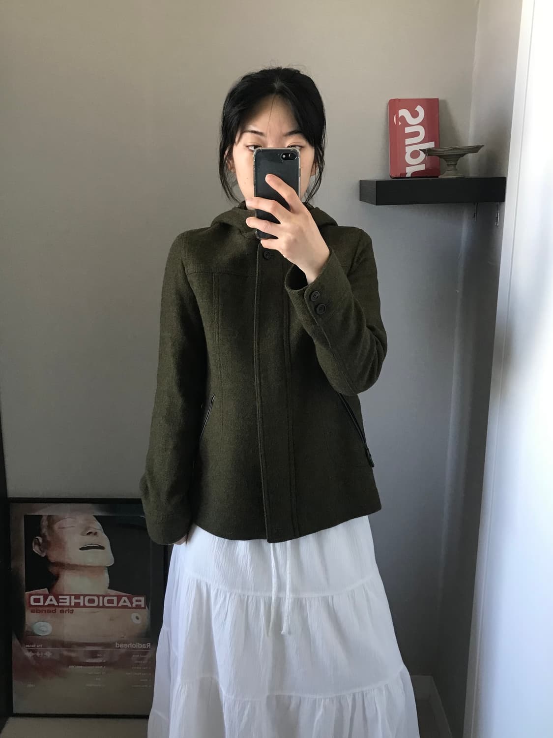 빈폴 카키 누빔 후드 울 자켓 상품이미지2