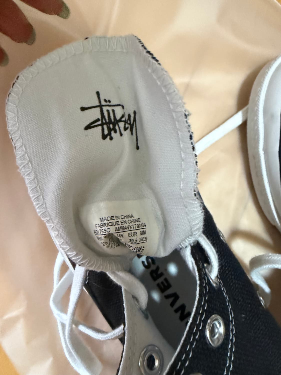 컨버스 스투시 척 하이 블랙 250 미사용 상품이미지7