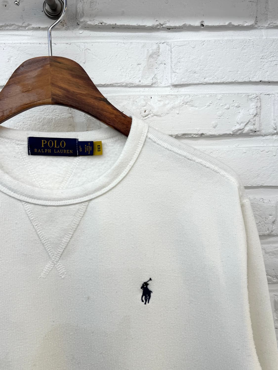 폴로 화이트 기모 스웻셔츠 상품이미지4