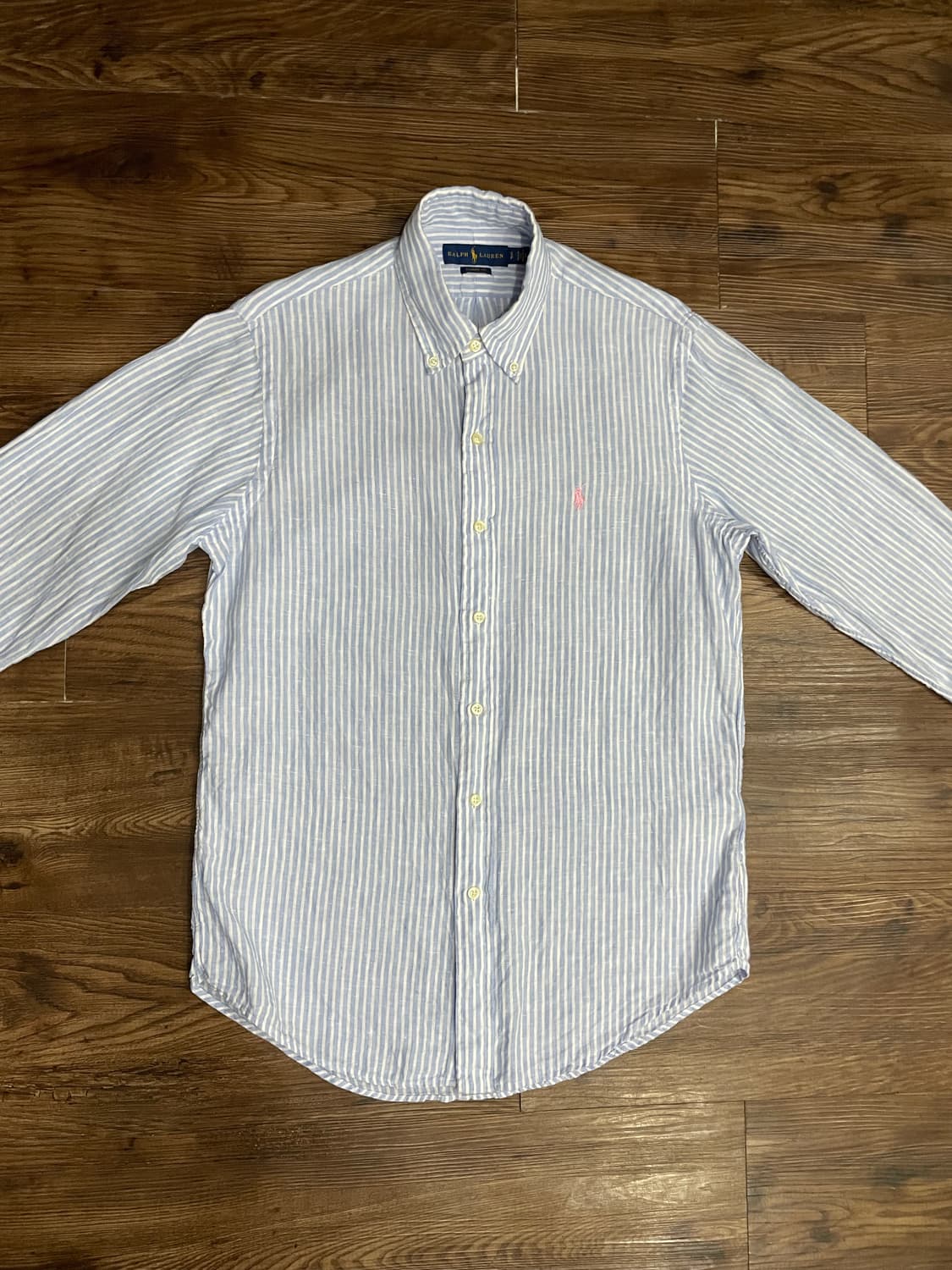 폴로 클래식핏 린넨 스트라이프 셔츠 상품이미지2