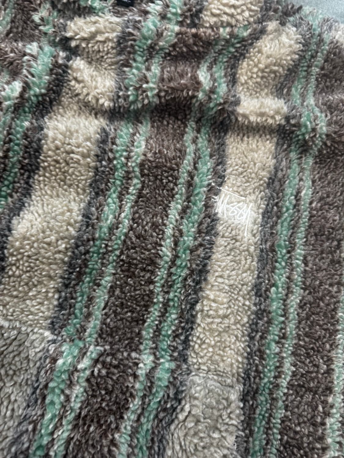 스투시 스트라이프 쉐르파 후디 m 상품이미지2