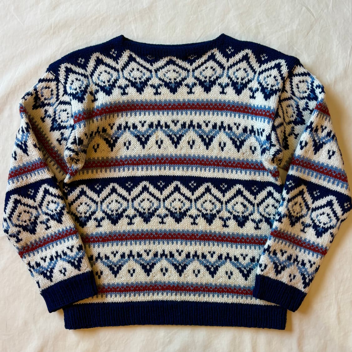 [100-102] 70s NORWAY 핸드 니티드 울  니트 스웨터 상품이미지1