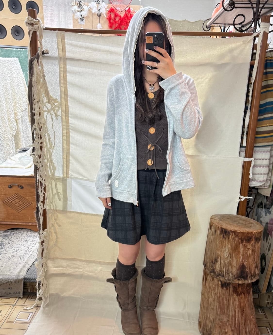 en face lace hoody zipup 상품이미지2