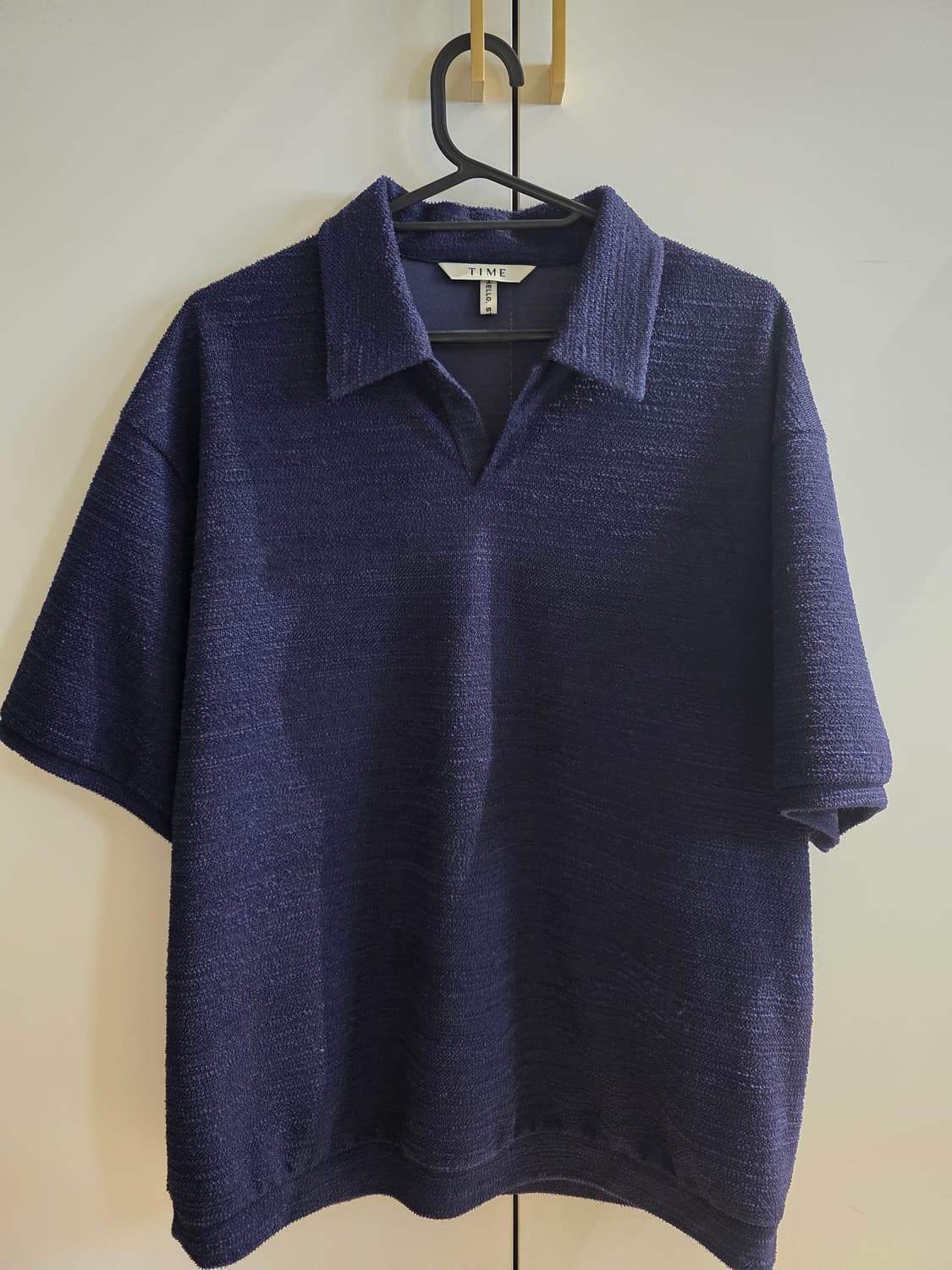타임 옴므 25SS 테리 조니 칼라 하프 슬리브 네이비 상품이미지1