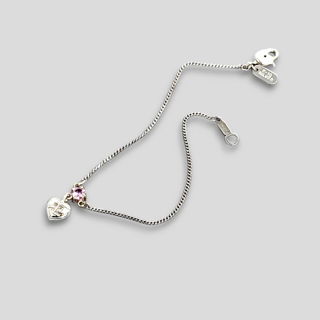 꾸레쥬 하트 로고 실버 팔찌 상품이미지2