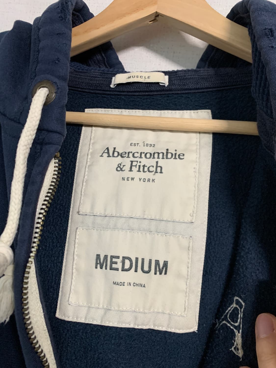 아베크롬비 사이드 스펠아웃 기모 후드집업 M 상품이미지4