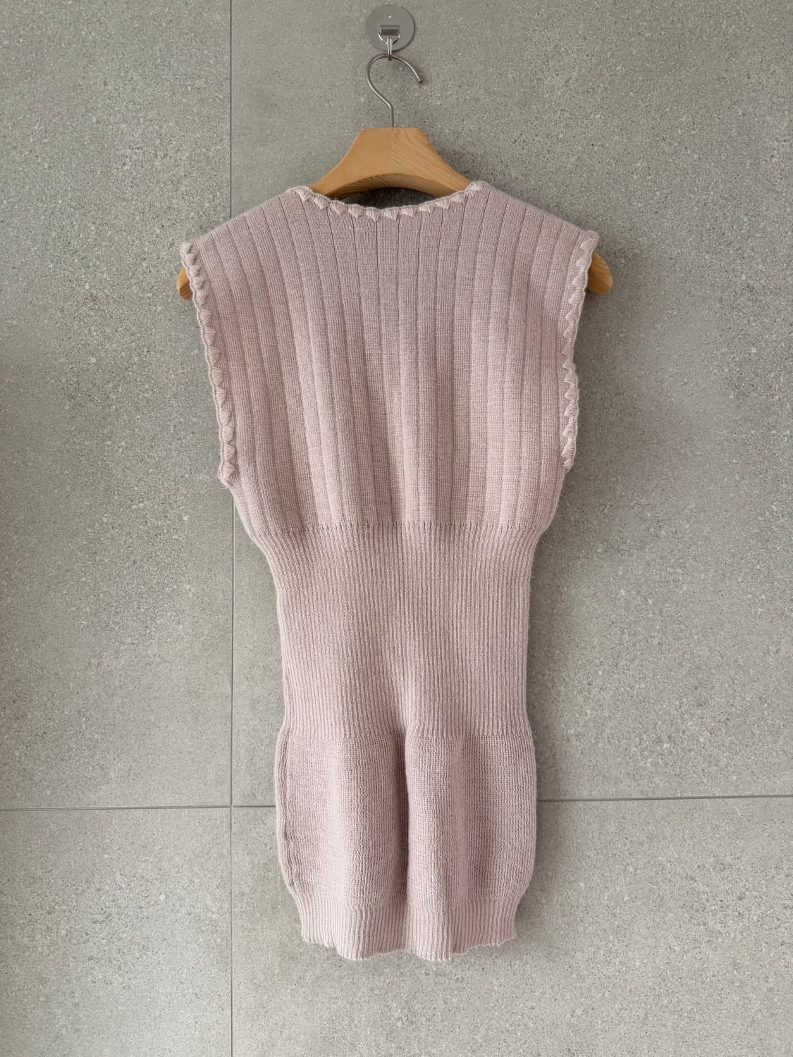 핑크 니트 뷔스티에 탑 민소매 나시 상품이미지3